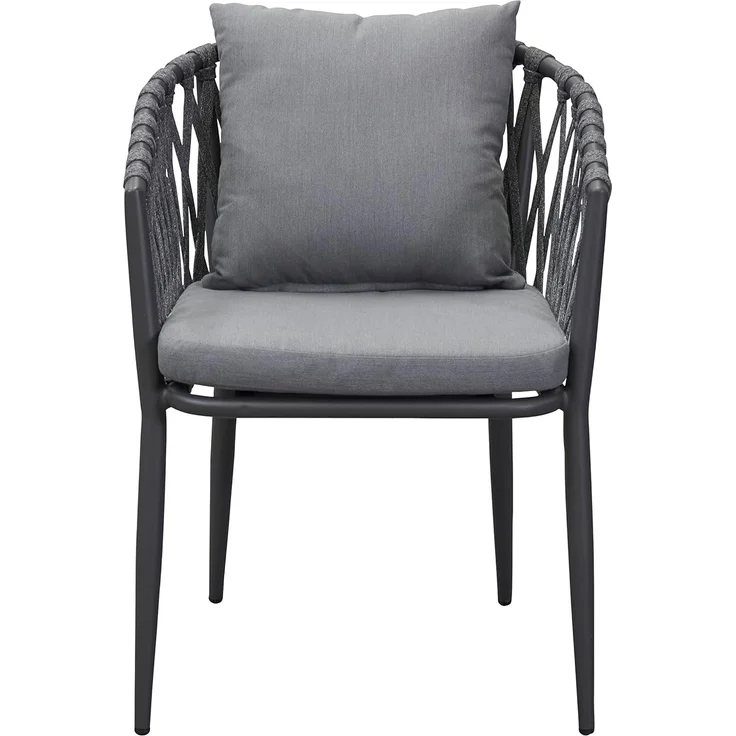 LC Garden 'Sunrepo' Gartenstuhl-Set 6-tlg., stapelbar, Seilgeflecht anthrazit – Bild 4