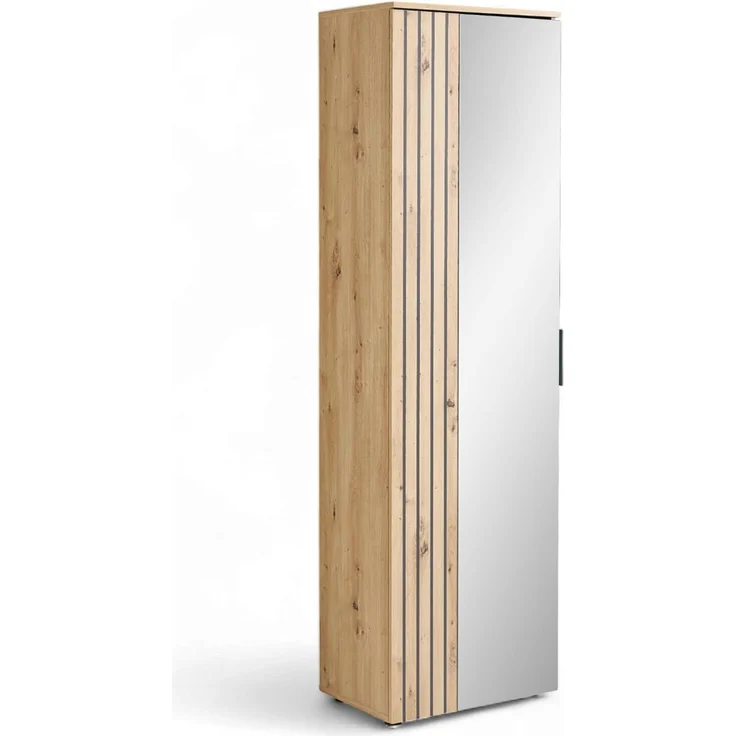 HBZ Garderobenschrank Volano in Eiche Artisan Dekor, BxHxT 57x195x38cm (1-St) Mit 1 Kleiderstange ausziehbar, 4 Einlegeböden – Bild 1