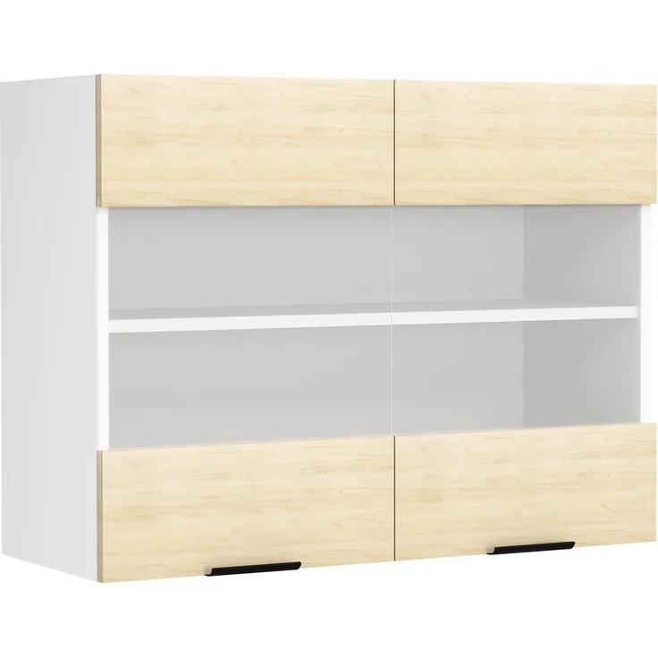 VCM Küchenmöbel Hängeschrank Fasola 919331 Weiß / Honig-Eiche H. 60 x B. 80 x T. 31 cm
