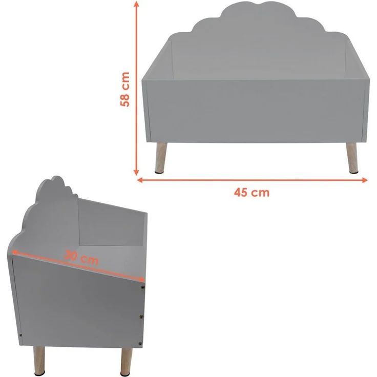 Spetebo Aufbewahrungsbox Kinder Aufbewahrungstruhe Wolke 58x45 cm (Anzahl, 1 St, Stück), robust und langlebig – Bild 1