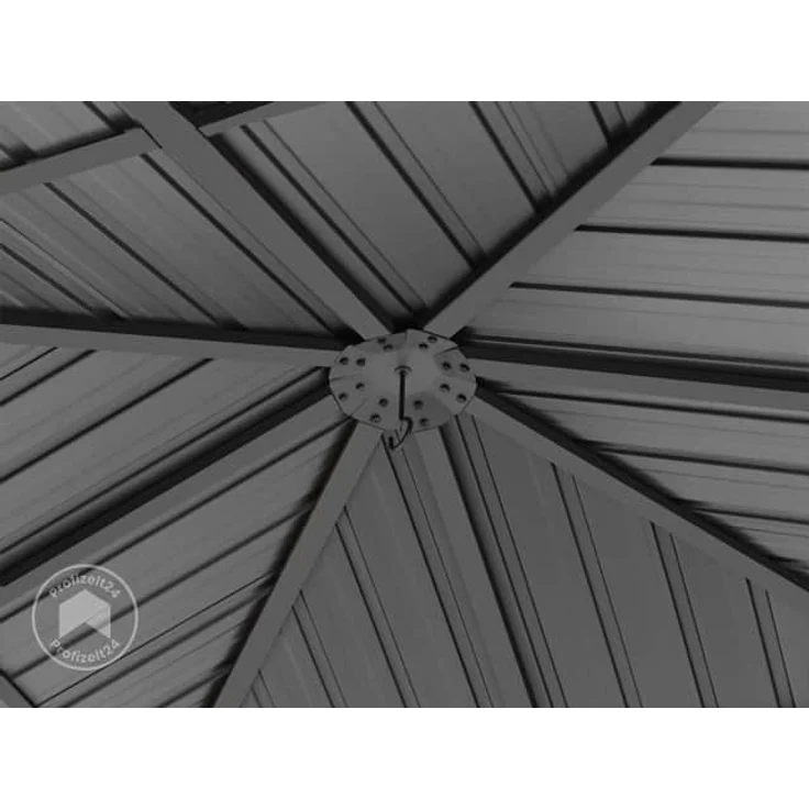 Gartenpavillon 3x3 m Stahldach Hardtop 4 Seitenteile in Champagner, Pfosten 9x9 cm – Bild 6