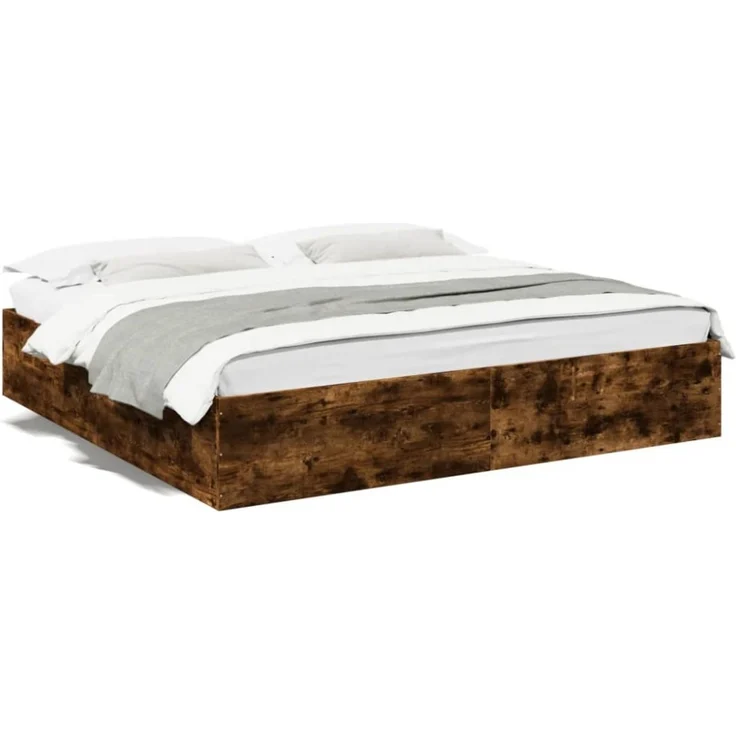 vidaXL Bettgestell Räuchereiche 180x200 cm Holzwerkstoff 3280997 – Bild 1
