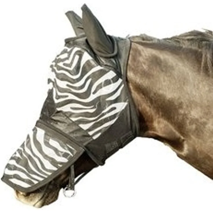 HKM Pferde-Fliegendecke Fliegenschutzmaske -Zebra- mit Nüsternschutz – Bild 4
