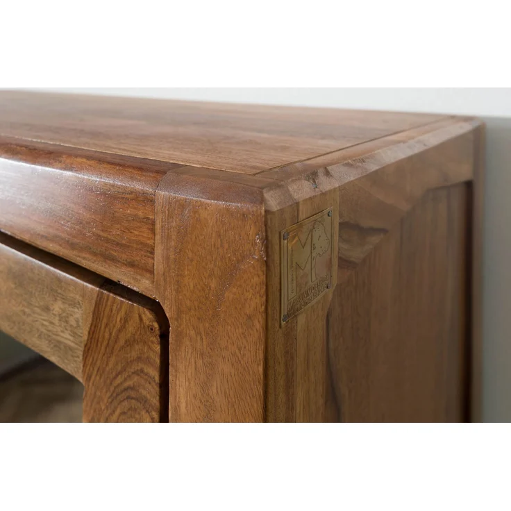 Vitrine Sheesham 100x45x200 braun lackiert ANCONA #135 – Bild 4