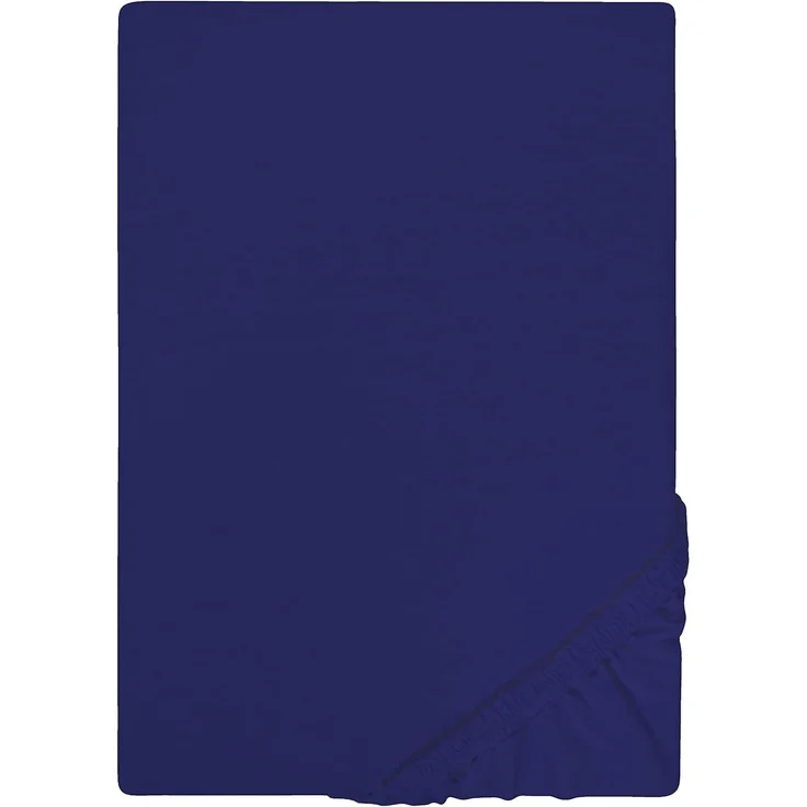 Biberna Jersey-Spannbetttuch, 100 % Baumwolle, Saphir, 1x 90x190 cm - 100x200 cm – Bild 1