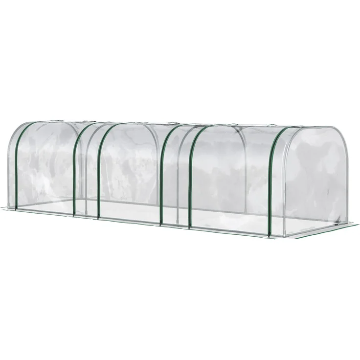 MELAYR, Mini-Gewächshaus für Tomaten, 3 m (L) x 1 m (B) x 0,8 m (H), Stahl, 140 g/m² PVC, UV-beständig, Transparent – Bild 2