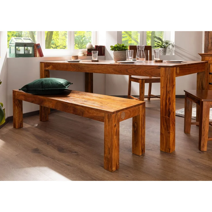 Bank Akazie 140x40x45 honig lackiert OXFORD #0014 – Bild 8