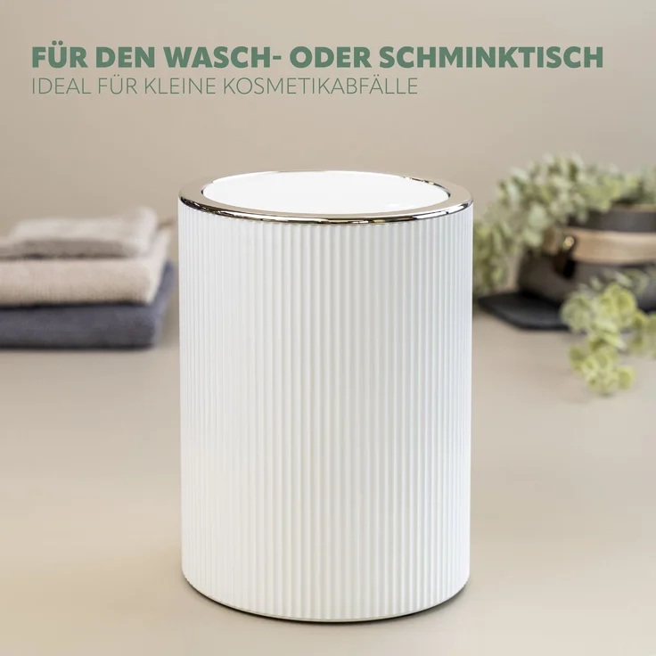 bremermann Kosmetikeimer Kosmetikeimer GAVELLO mit Schwingdeckel // Badeimer mit Rillendekor – Bild 5