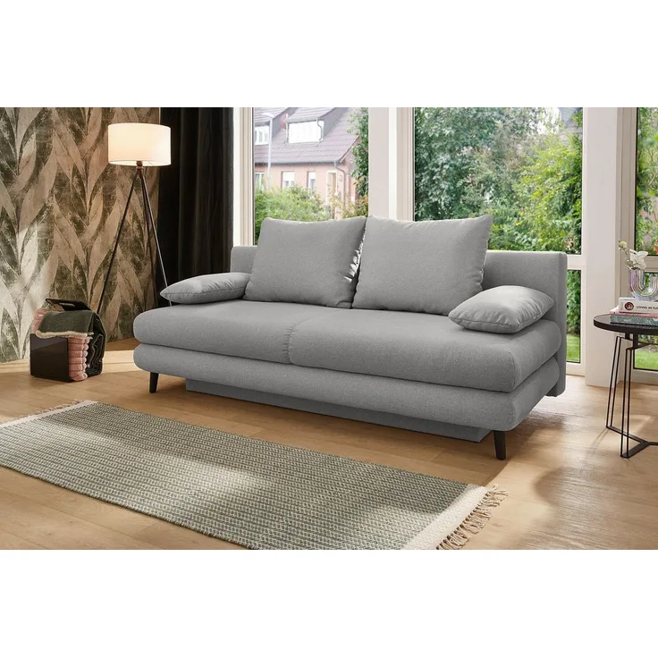 Jockenhöfer Gruppe Schlafsofa Per, mit Gästebettfunktion, inklusive 4 Kissen, Wellenschaumpolsterung und großzügigem Stauraum/Bettkasten