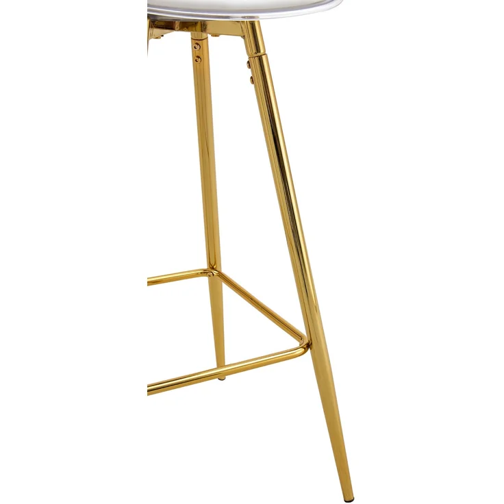 2er-Set Barhocker mit transparenten Lehnen, Goldgestell, Hochstuhl – für Café, Wohnzimmer und Thekenbereich--Gold, Transparent--96.5x33x38cm--YOUDENOVA – Bild 8
