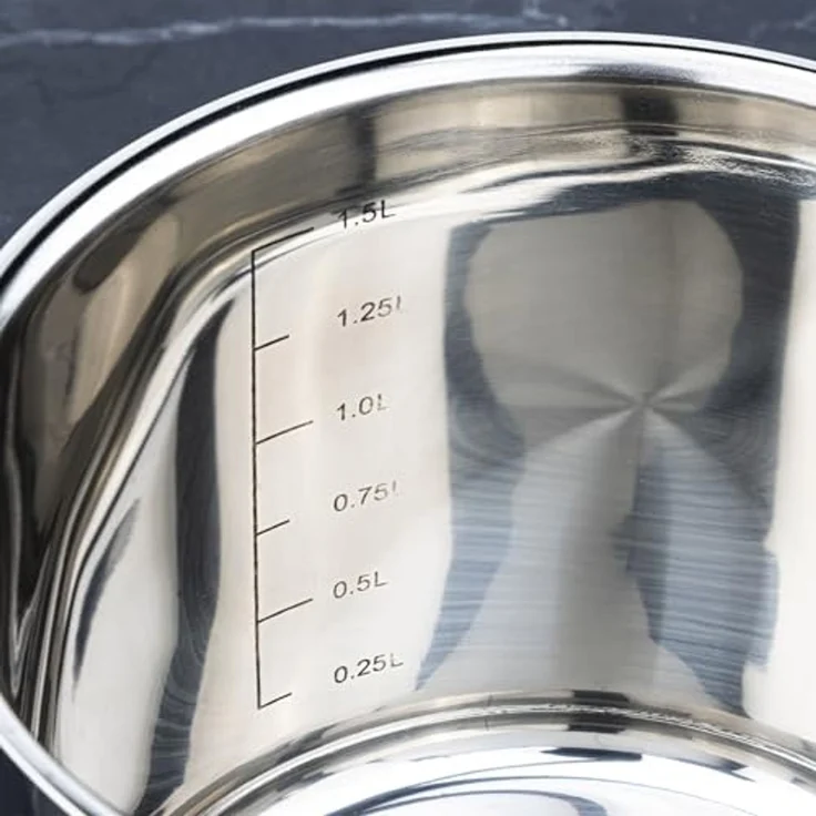 mucHome Milchtopf Milchtopf aus Edelstahl Ø 14 cm – 1,5 L, induktionsgeeignet – Bild 2