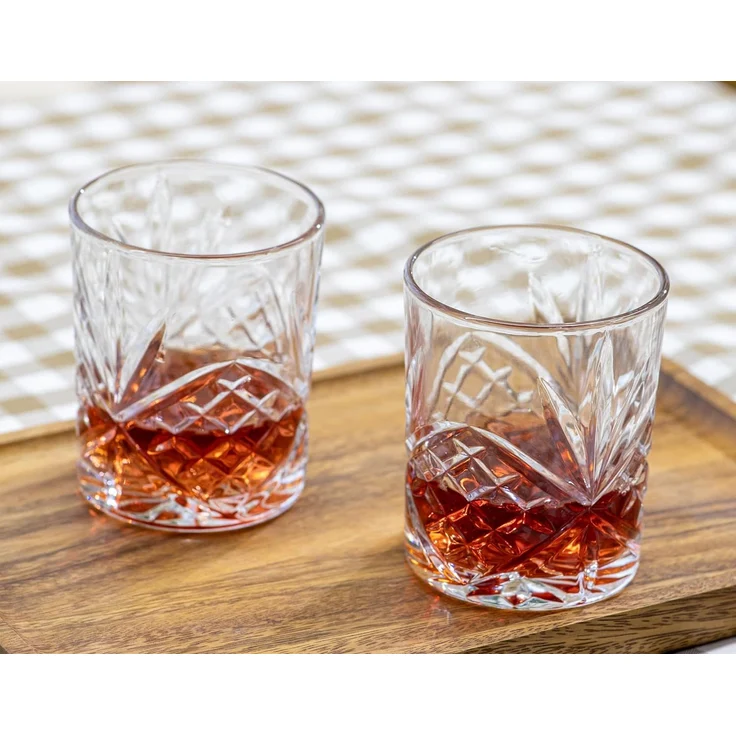 ECHTWERK Whiskyglas Tumbler Set ca. 330ml, 4-tlg, Glas, mit Schliffoptik und Reliefstruktur – Bild 5