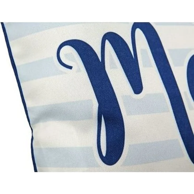 Kissen Meerzeit blau /weiß, Rückseite blau – Bild 3