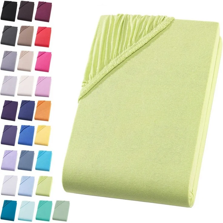 Visaggio Spannbettlaken Jersey aus 100% Baumwolle Boxspringbett / Wasserbett Spannbetttuch, Jersey, Gummizug: rundum, Spannbettlaken, für Matratzenhöhen bis 32 cm, Steghöhe 40 cm – Bild 5