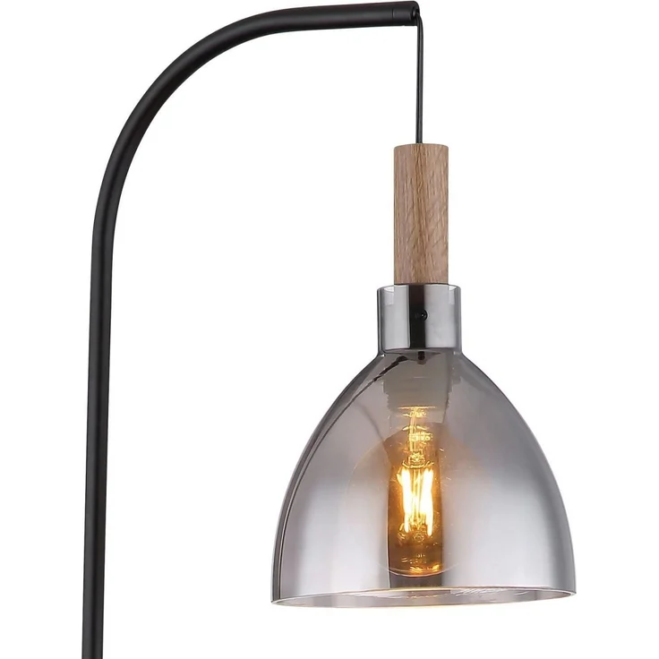 Stehleuchte Wohnzimmer Rauchglas Stehlampe Schwarz Standleuchte Standleuchte – Bild 4