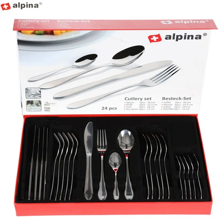 Besteckset 24-tlg Tafelbesteck Essbesteck Messer Gabel Löffel Besteck Edelstahl – Bild 1