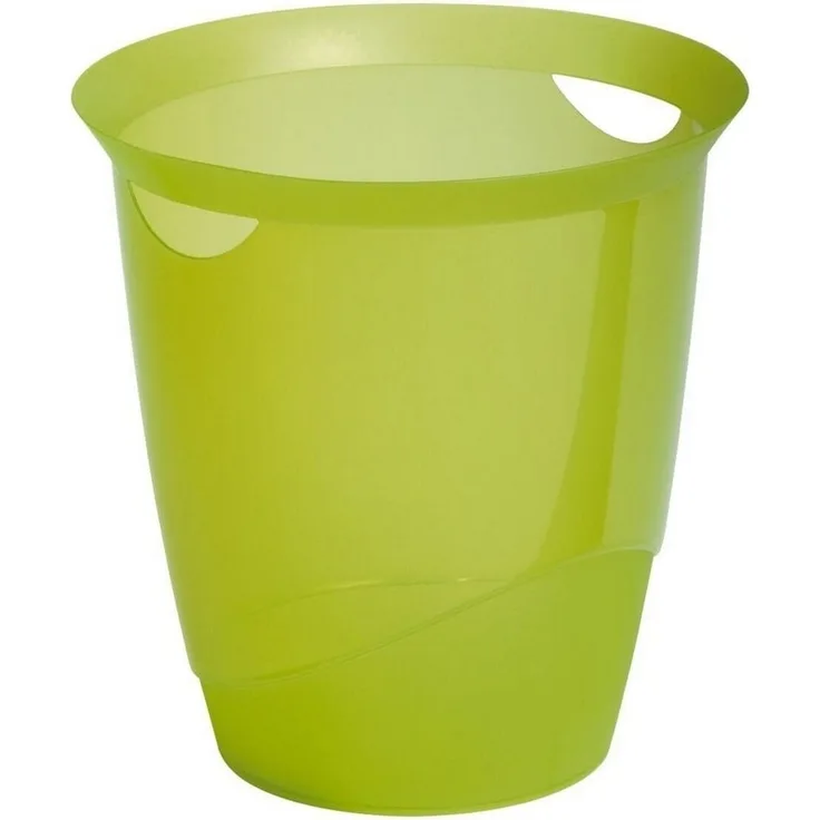 Durable 'Trend' Papierkorb mit Tragegriffen, 16 Liter, Grün transparent