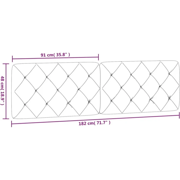 vidaXL Kopfteil-Kissen Schwarz 180 cm Samt – Bild 8