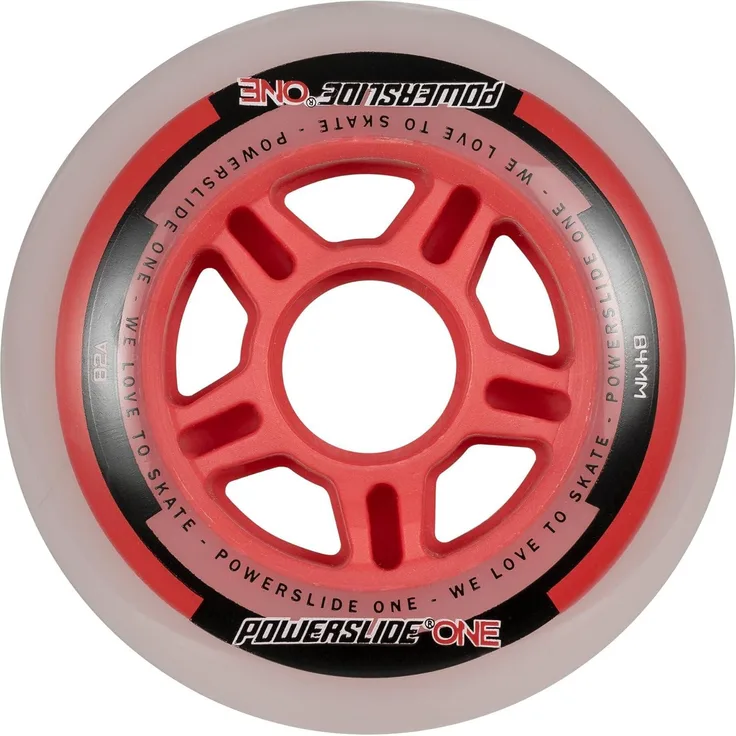 Powerslide Inline-Rollen-Set One Wheels, Smoke/Rot, 1
