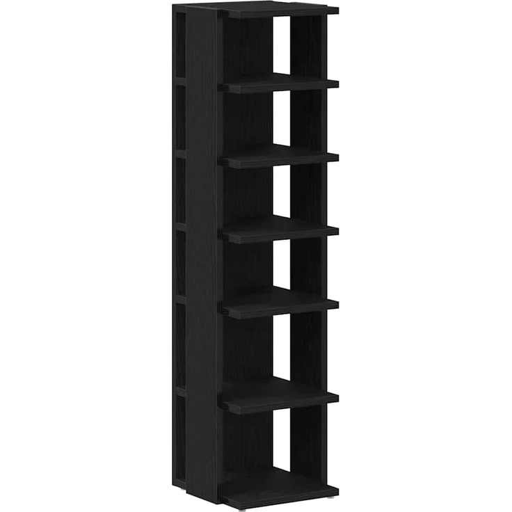 vidaXL Schuhschrank Schwarz Eichen-Optik 25x27x102 cm Holzwerkstoff 862066 – Bild 1