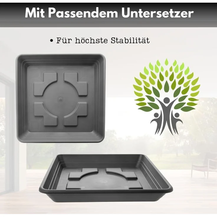 Centi Pflanzkübel Eckiger Pflanzkübel anthrazit modern robust (8er-Set) – Bild 4