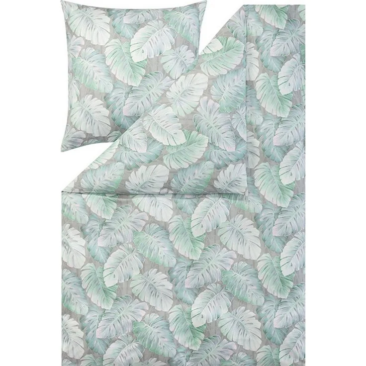 Estella Mako Jersey Bettwäsche 135x200 Rabea alge Blätter Monstera 6301-545 – Bild 5