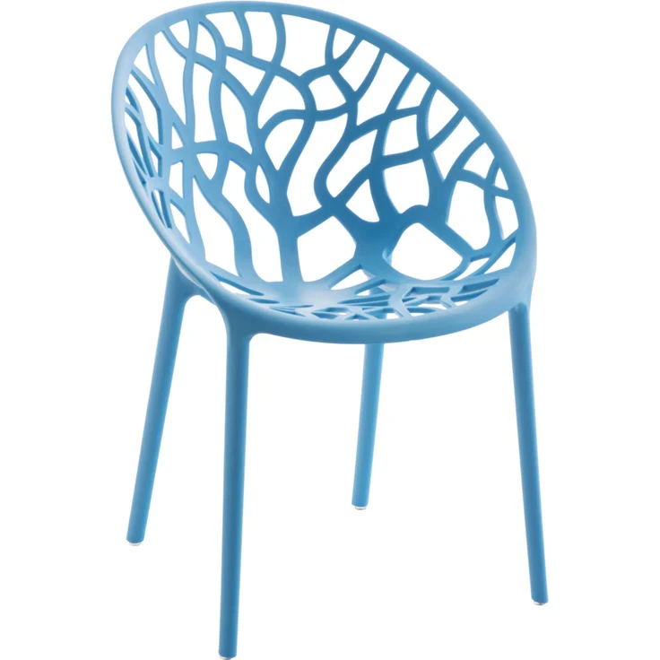 CLP Gartenstuhl Hope mit Lehne stapelbar wetterfest UV-beständig bis 150 kg,blau – Bild 1