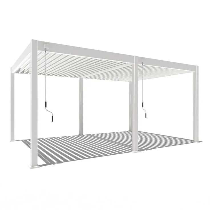 Weide Deluxe | Pergola Voll Aluminium freistehend | 3,6 x 5,3 M | Lamellendach weiß – Bild 1