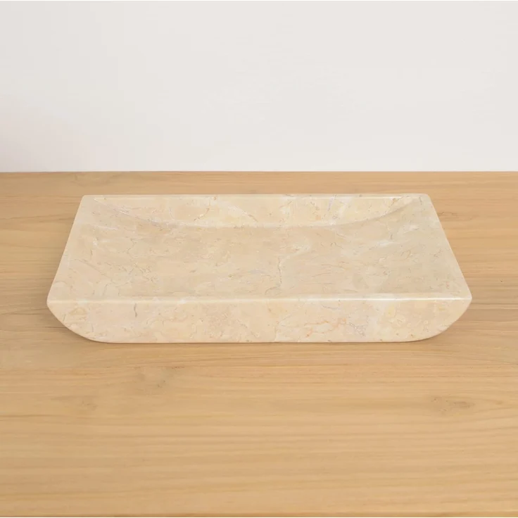 wohnfreuden Dekotablett Marmor Schale rechteckig creme 30 cm, 1349 – Bild 7