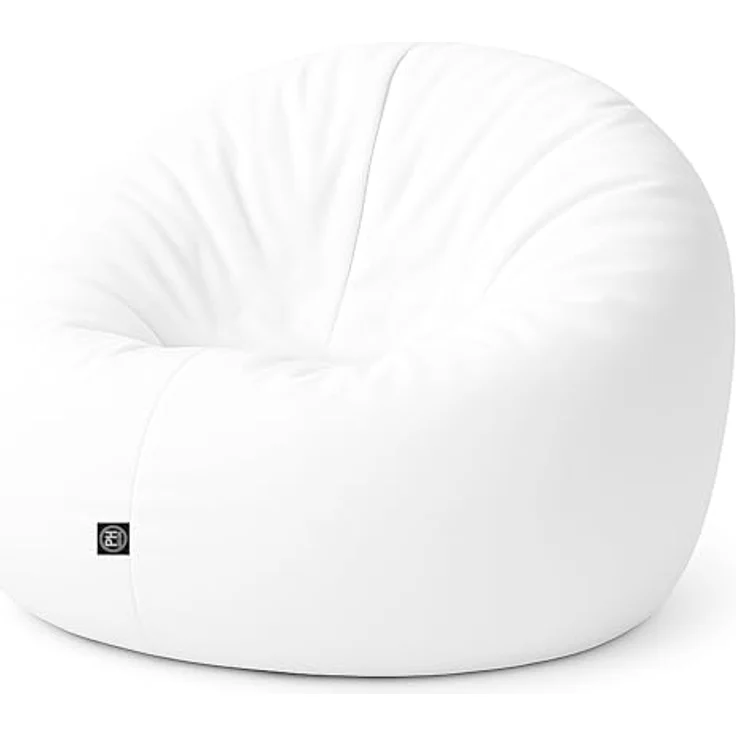 PATCH HOME 2-in-1 Sitzsack Sessel - Gaming Bean Bag mit Reißverschluss - Bereits befüllt, Ergonomisch & Robust für Kinder & Erwachsene - Indoor & Outdoor, Wetterfest (Weiß, 155cm) – Bild 2