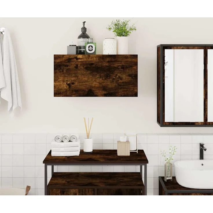 vidaXL Bad-Wandschrank Räuchereiche 60x25x30 cm Holzwerkstoff 860062 – Bild 3