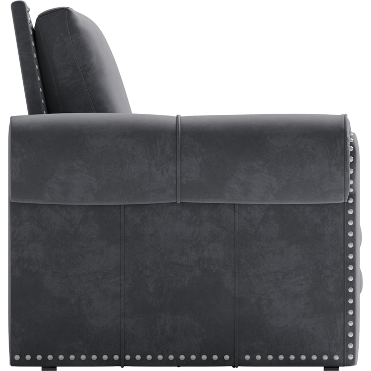 Schlafsofa 238x90x98 cm, 3-in-1 ausziehbar mit Samtbezug und verstellbaren Rückenkissen, Ohne Matratze – Bild 10