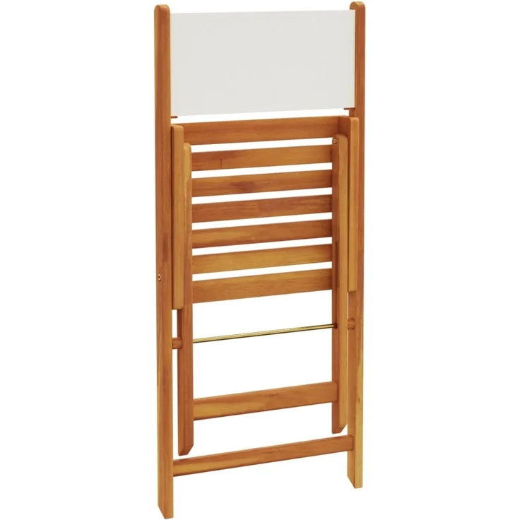 vidaXL Gartenstühle 4 Stk. Klappbar Cremeweiß Stoff und Massivholz 3214610 – Bild 6