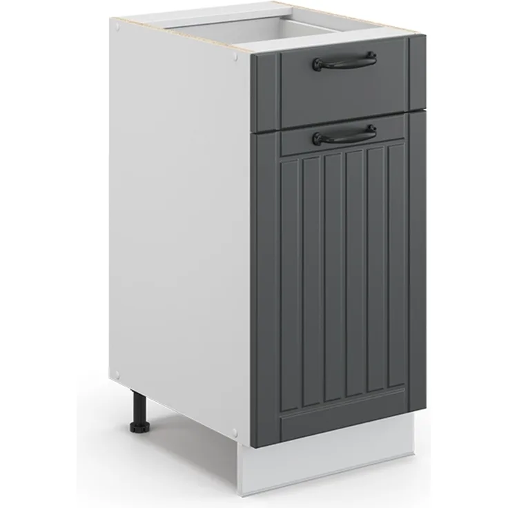 Küchenunterschrank Fame-Line Anthrazit Landhaus 40 cm ohne Arbeitsplatte Vicco