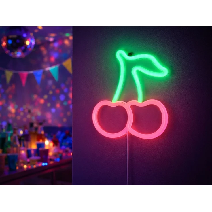 Ausgefallene Neon LED Wandleuchte CERISE mit USB Kabel & Schalter, Höhe 22cm – Bild 5