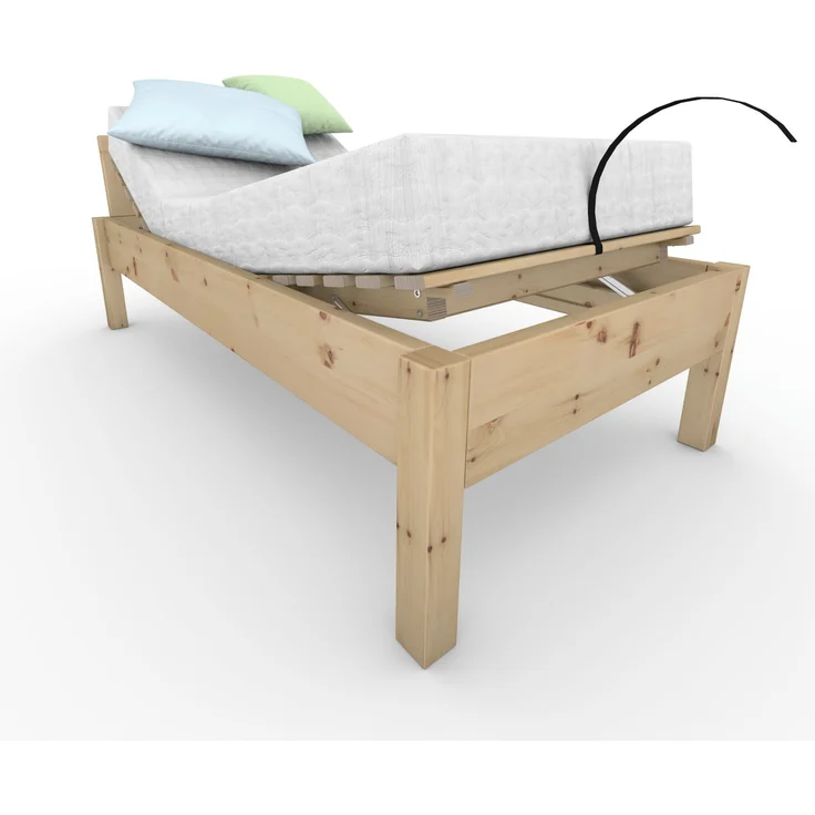 Ergonomischer Holzrahmen Kopf- und Fußteil verstellbar ''Ergo-Eva'' 70 200 Zirbe – Bild 3