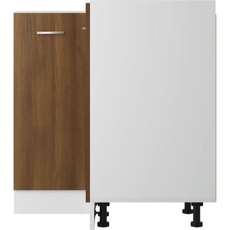 vidaXL Eckunterschrank 2 Regalböden Küchenschrank Küchenzeile Eckschrank Küchenmöbel Einbauküche Schrank Eichen-Optik 75,5 x 75,5 x 81,5 cm Holzwerkstoff – Bild 6