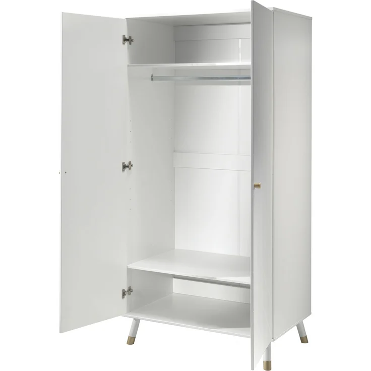 BILLY Babyzimmer-Set, best. aus Kommode, Wickelaufsatz, Babybett 60x120 cm u. Kleiderschrank 2-trg, MDF Satin Weiß lackiert – Bild 6