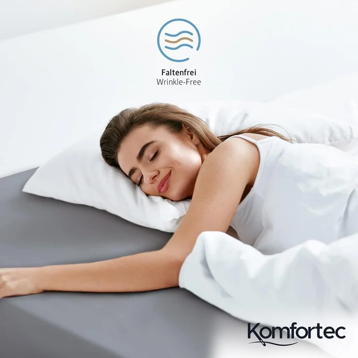 Komfortec 2er Pack Jersey Spannbettlaken 140x200 cm, 100% Baumwolle, Doppelpack Spannbettuch – Bild 5