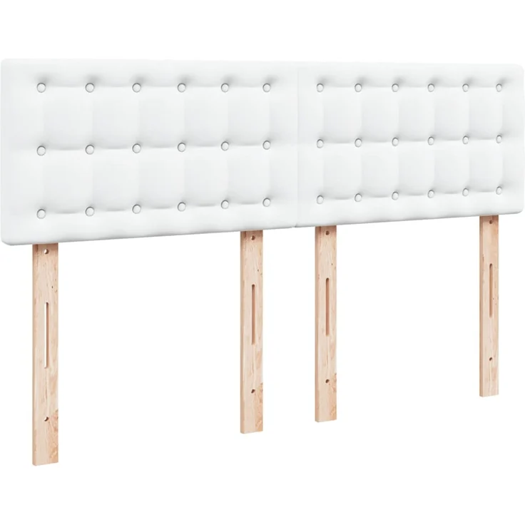 vidaXL Boxspringbett mit Matratze Weiß 140x190 cm Kunstleder 3288421 – Bild 7