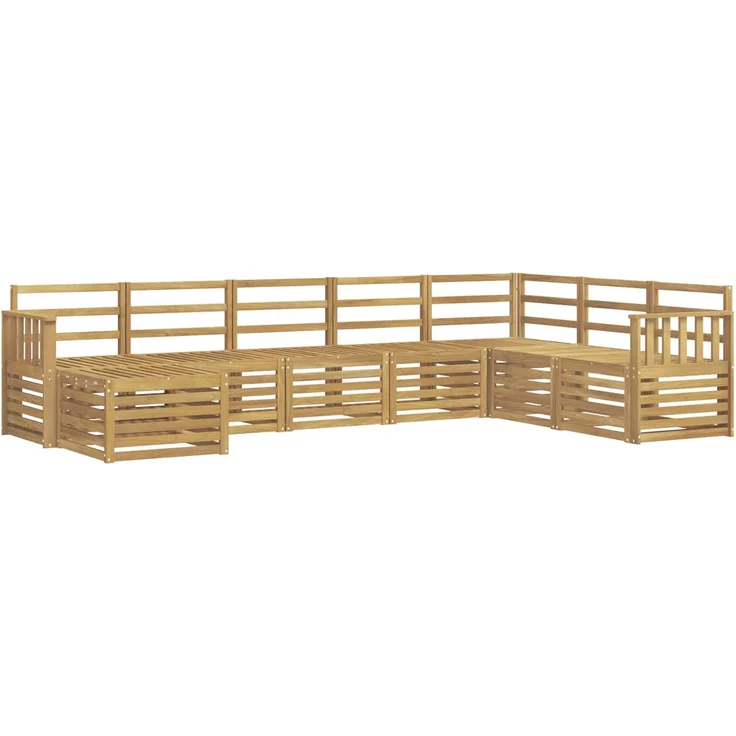 vidaXL Outdoor-Sofagarnitur 8 stk. 8-Sitzer Weiß Massivholz Akazie 3392304 – Bild 2