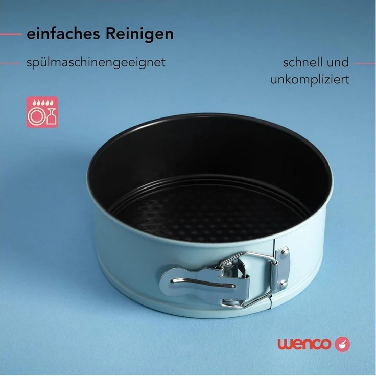 wenco premium Mini-Springform, Rund, Ø 18 cm, Antihaftbeschichtet, Kohlenstoffstahl, Mintgrün (Version 2022) – Bild 3
