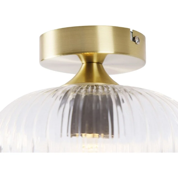 Qazqa Deckenleuchte Karel, LED wechselbar, E27, Gold/Messing, Art Deco, Glas, 1-flammig – Bild 3