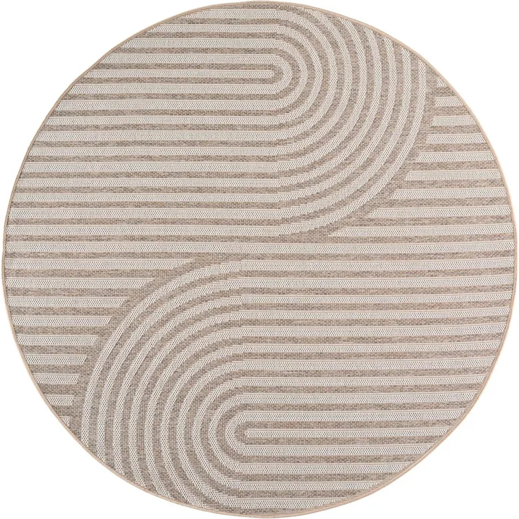 In- & Outdoor Teppich Desert 1301, rund - Ø 120 cm - Beige