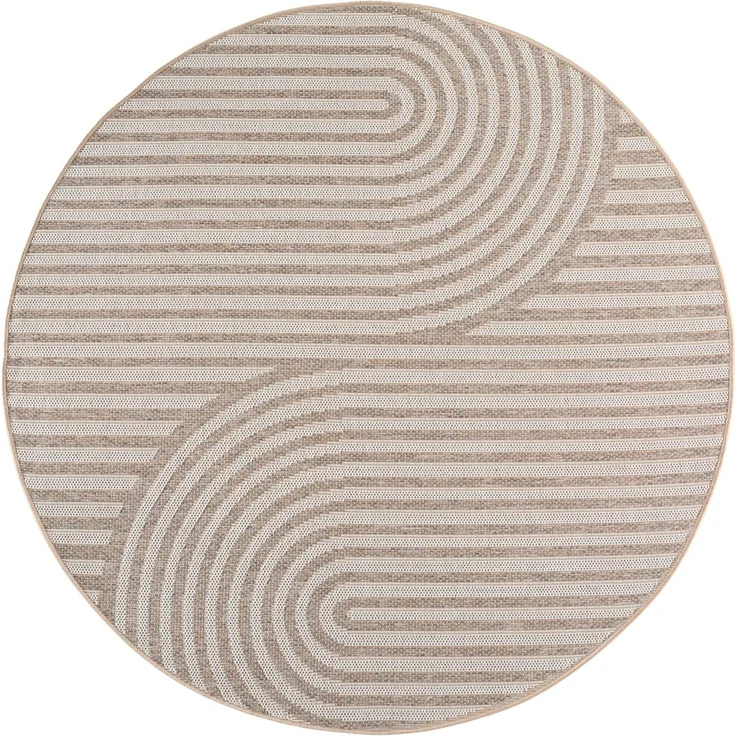 In- & Outdoor Teppich Desert 1301, rund - Ø 120 cm - Beige – Bild 1