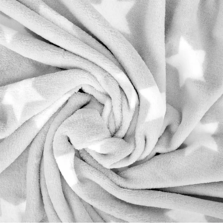 Kuscheldecke mit Sternen Hellgrau 150x200 cm – Bild 8