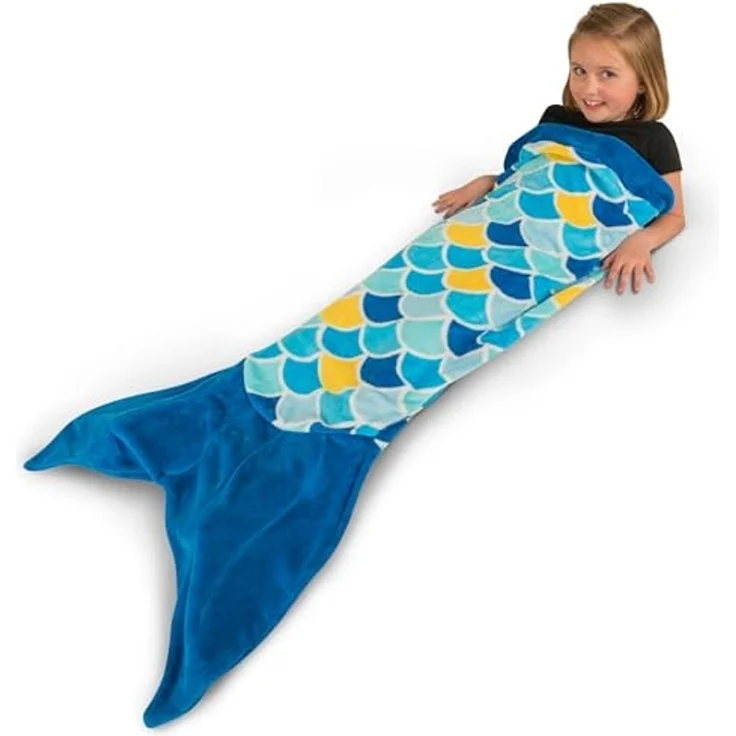 Kinderdecke Cuddle Tails Meerjungfrauendecke WAVE BLUE, Fin Fun, für Kinder – Bild 1