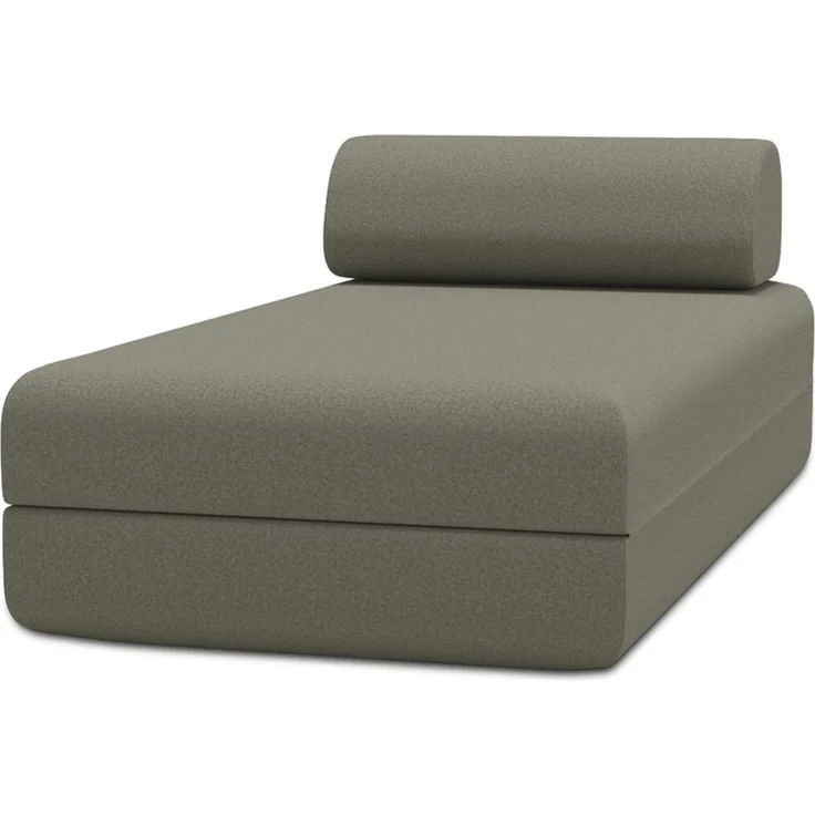 Verwandelbare Chaiselongue aus glattem, taupefarbenem Stoff – Bild 1
