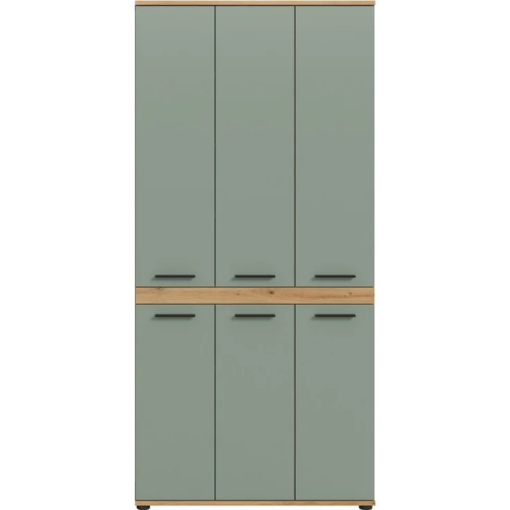 welltime Hochschrank LUCCA, Breite 90cm, 6 Türen, 10 Fächer, 6 Einlegeböden (große Typenauswahl, individuell mit weiteren Artikel kombinierbar) Badschrank, Badmöbel, Badezimmer, Universalschrank, Mehrzweckschrank – Bild 3