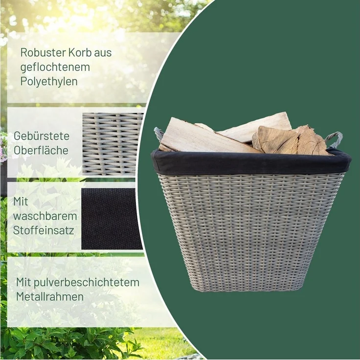HABAU Kaminholzkorb eckig – Bild 2